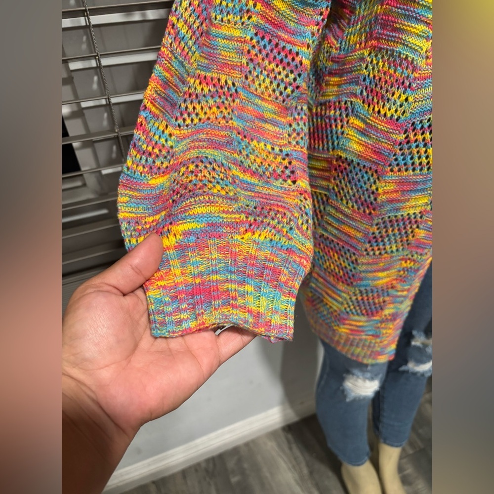 SHEIN Colorful Knit Open-Front Cardigan - Picture 2 of 6